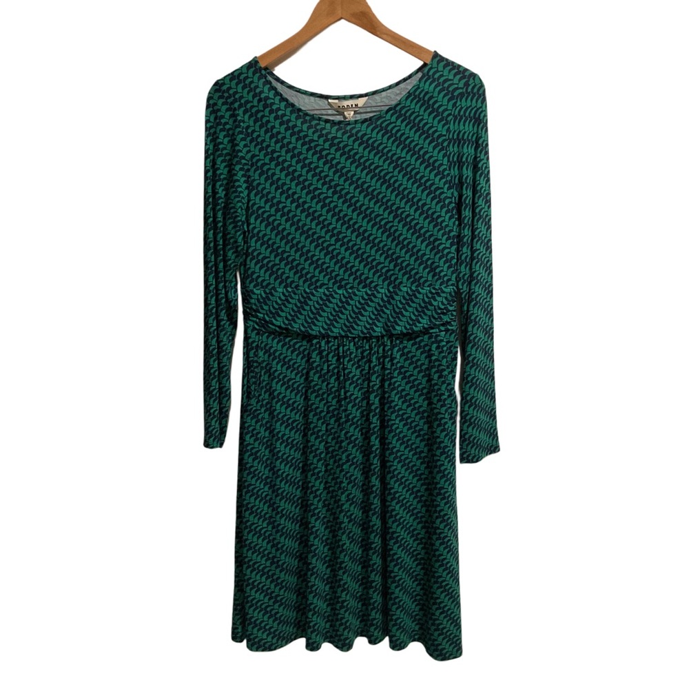 Boden Abigail Jersey Dress Green/Blue Geo Print